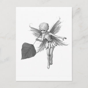 Quaking Aspen Tree Fairy mit Leaf Postkarte