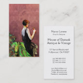 Qualida, Zwanzigerjahre Mode im Grün und in der Visitenkarte (Vorne/Hinten)