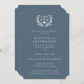 Qualifikationen für blaugraues Recht Laurel Wreath Einladung (Vorne/Hinten)