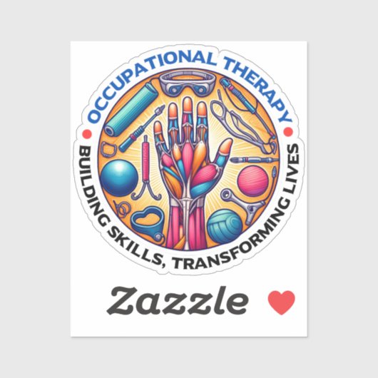 Qualifikationen für das Gebäude der Arbeitstherapi Aufkleber (Blatt)