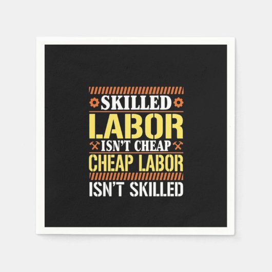 Qualifizierte Arbeitskräfte für den Tag der Arbeit Serviette (Vorderseite)