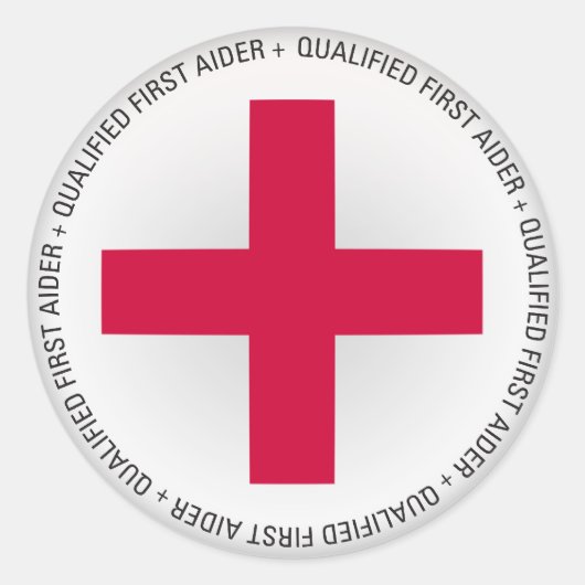 Qualifizierte Erste-Hilfe-Hilfe Runder Aufkleber (Vorderseite)