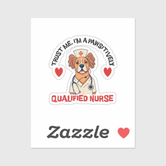 Qualifizierte Krankenschwester pawsitiv Aufkleber (Blatt)