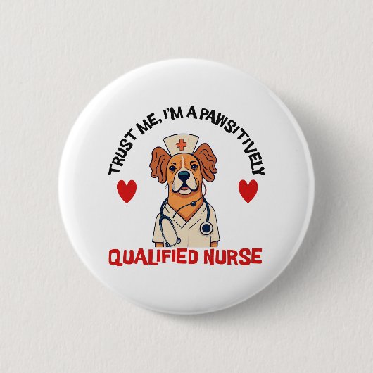 Qualifizierte Krankenschwester pawsitiv Button (Vorderseite)