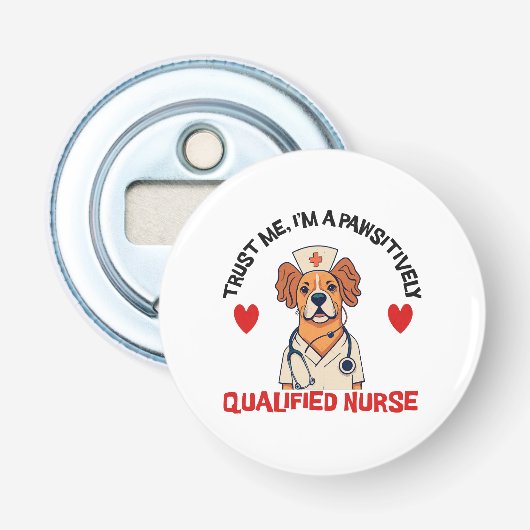 Qualifizierte Krankenschwester pawsitiv Flaschenöffner (Vorderseite)