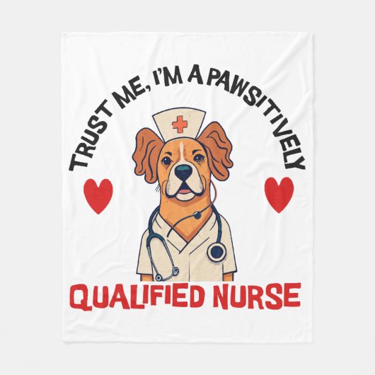 Qualifizierte Krankenschwester pawsitiv Fleecedecke (Vorderseite)