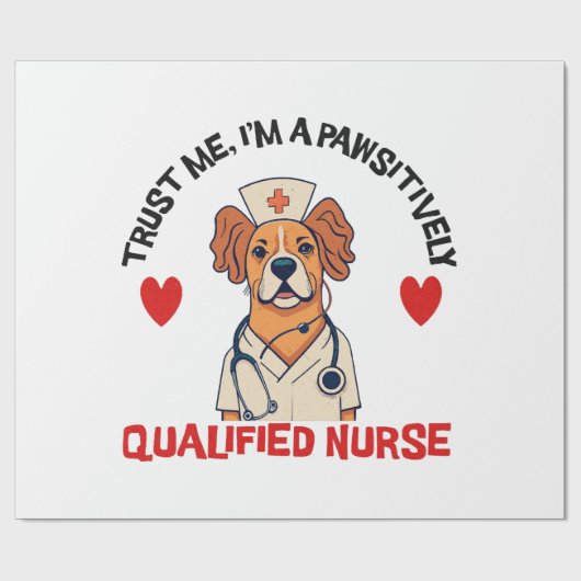 Qualifizierte Krankenschwester pawsitiv Geschenkpapier (Flach)