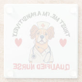 Qualifizierte Krankenschwester pawsitiv Glasuntersetzer (Rückseite)