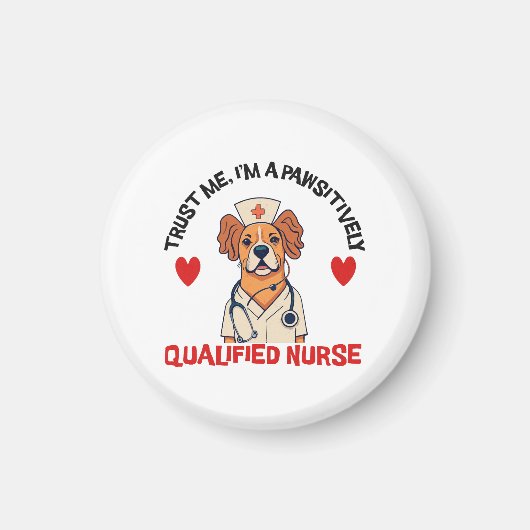 Qualifizierte Krankenschwester pawsitiv Magnet (Vorne)