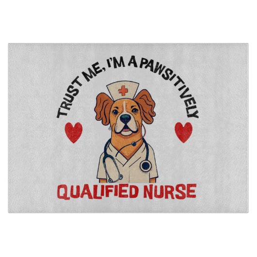 Qualifizierte Krankenschwester pawsitiv Schneidebrett (Vorderseite)