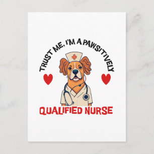 Qualifizierte Pflegekraft Pawsitively Postkarte