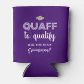 Qualifiziertes, lustiges Trauzeuge Vorschlag Lila Dosenkühler (Vorderseite)