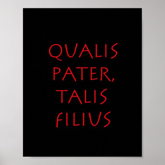 Qualis pater talis filius poster (Vorne)