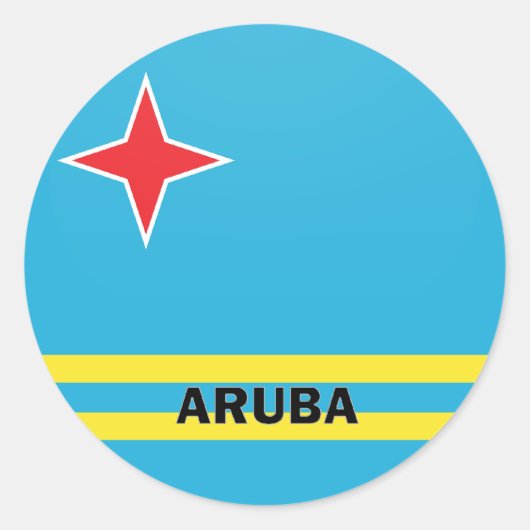 Qualität Arubas Roundel Flagge Runder Aufkleber (Vorderseite)