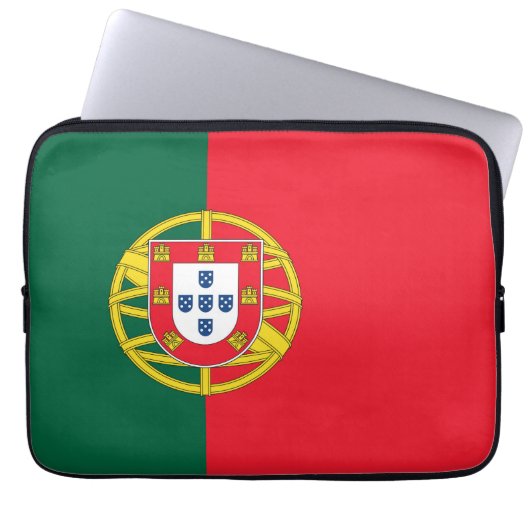 Qualität der portugiesischen Flagge Laptopschutzhülle (Vorderseite)