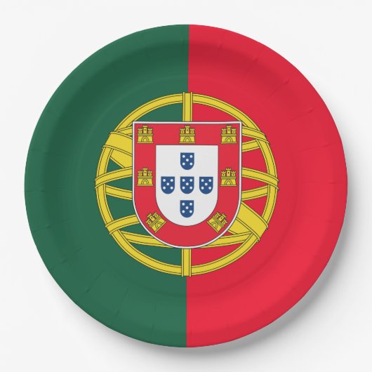Qualität der portugiesischen Flagge Pappteller (Vorderseite)