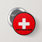 Qualität der Schweiz Roundel Flagge Button (Vorne & Hinten)