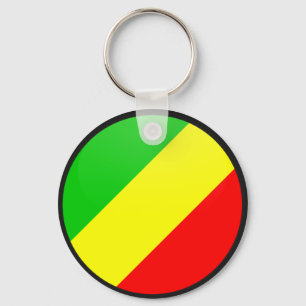 Qualität des Kongos Brazzaville Flaggen-Kreis Schlüsselanhänger