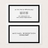 Qualität Einzigartiges Schlichtes Schwarzes Border Visitenkarten (Außenseite Aufgefaltet)