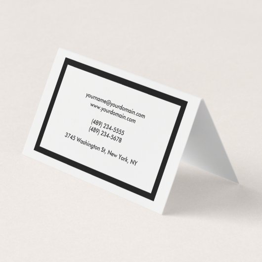Qualität Einzigartiges Schlichtes Schwarzes Border Visitenkarten (Rückseite)