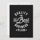 Qualität ist der beste Geschäftsplan Dankeskarte (Vorderseite)