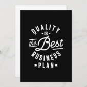 Qualität ist der beste Geschäftsplan Dankeskarte (Vorne/Hinten)