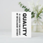 Qualität ist immer das Ergebnis intelligenter Bemü Postkarte (Stehend Vorderseite)