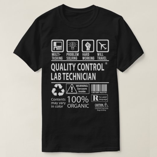 Qualität Kontrolle Labrador Techniker Multitasking T-Shirt (Design vorne)