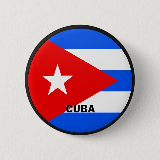 Qualität Kubas Roundel Flagge Button (Vorderseite)