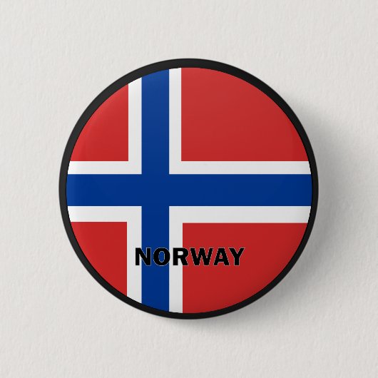 Qualität Norwegens Roundel Flagge Button (Vorderseite)
