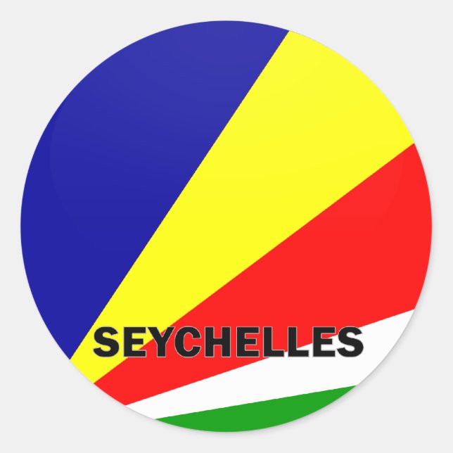 Qualität Seychellen Roundel Flagge Runder Aufkleber (Vorderseite)