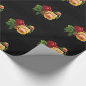 Qualität Vintage Rose - Geschenkpapier schwarz (Ecke)