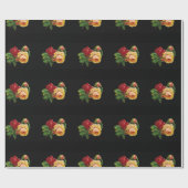 Qualität Vintage Rose - Geschenkpapier schwarz (Flach)