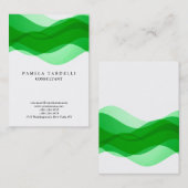 Qualitativ Grün/Weiß Einzigartige moderne Musterku Visitenkarte (Vorne/Hinten)
