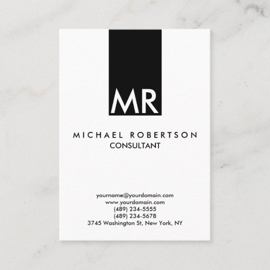 Qualitäts-Liner-Special Monogramm Eindeutig klar Visitenkarte (Vorderseite)