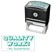 "QUALITÄTSARBEIT!" Briefmarke aus Kautschuk Permastempel (Beispiel)