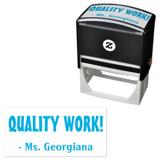 "QUALITÄTSARBEIT!" Lehrerin Rubber Briefmarke Permastempel (Beispiel)