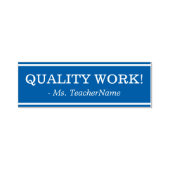 "QUALITÄTSARBEIT!" Teacher Feedback Rubber Briefma Permastempel (Design)