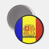 Qualitätsflagge Andorra Roundel Magnet (Vorderseite/Rückseite)
