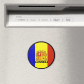 Qualitätsflagge Andorra Roundel Magnet (In Situ (Geschirrspüler))
