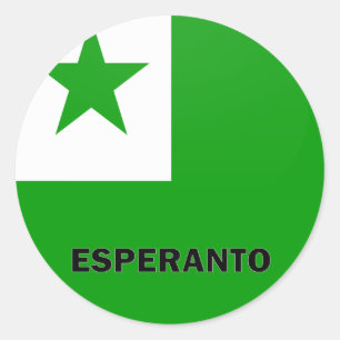 Qualitätsflagge Esperanto Roundel Runder Aufkleber