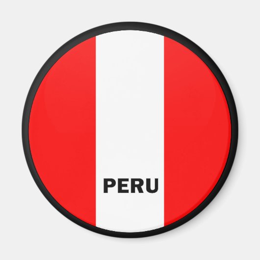 Qualitätsflagge für Peru Roundel Magnet (Vorne)