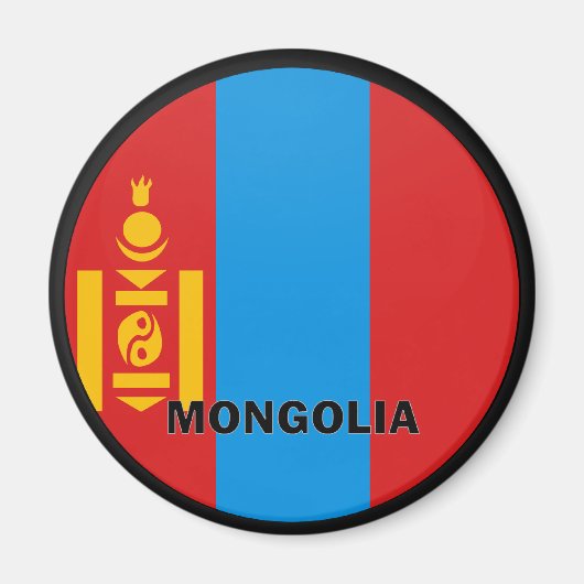 Qualitätsflagge Mongolia Roundel Magnet (Vorne)