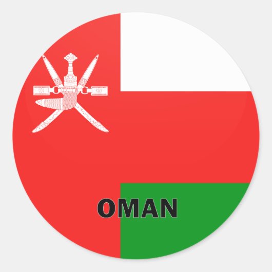 Qualitätsflagge Oman Roundel Runder Aufkleber (Vorderseite)
