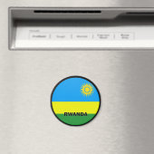 Qualitätsflagge Ruanda Roundel Magnet (In Situ (Geschirrspüler))
