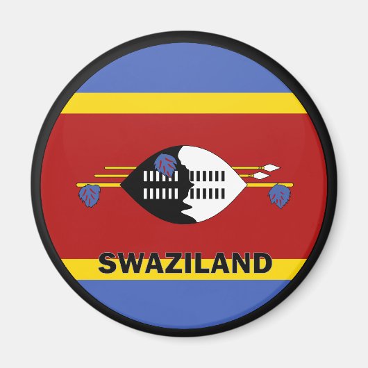 Qualitätsflagge Swaziland Roundel Magnet (Vorne)