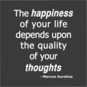 Qualitätsgedanken? Dann ein glückliches Leben... Aufkleber (Vorderseite)