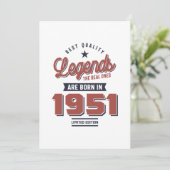 Qualitätslegenden Die echten sind 1951 Geboren Einladung (Stehend Vorderseite)