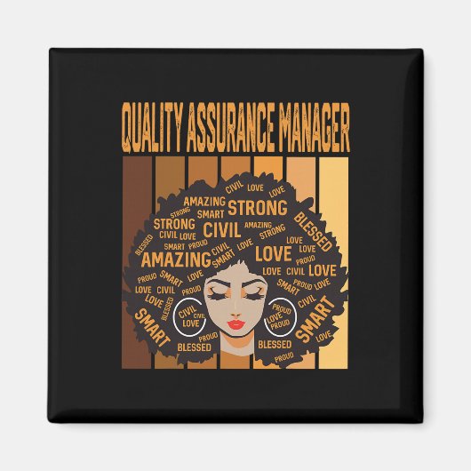 Qualitätsmanager Black History Month Stolz Magnet (Vorne)