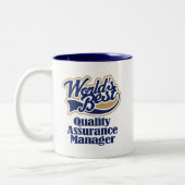 Qualitätssicherungs-Manager-Geschenk Zweifarbige Tasse (Links)